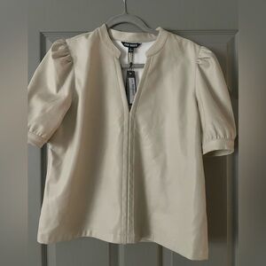 Steve Madden Roxanne Short Sleeve Faux Leather Top